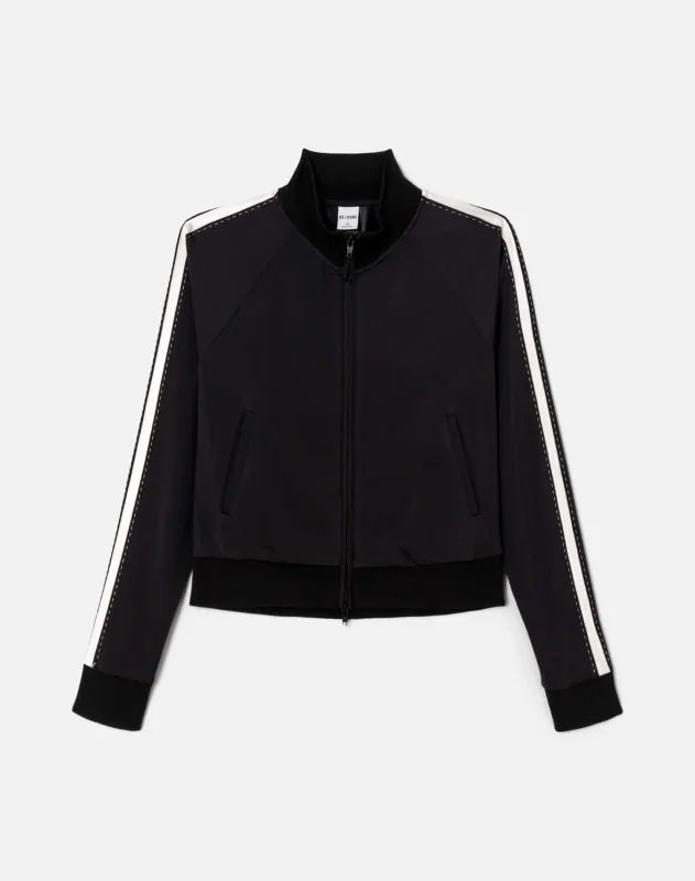 Chloe Track Jacket - Black With White made by Re/Done