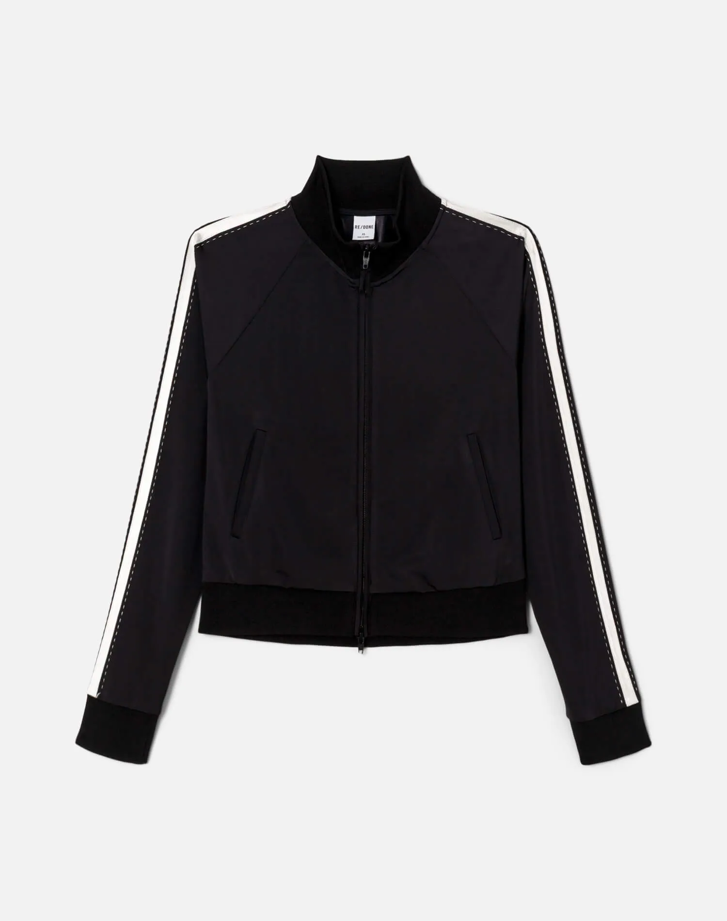Chloe Track Jacket - Black With White sold by Re/Done