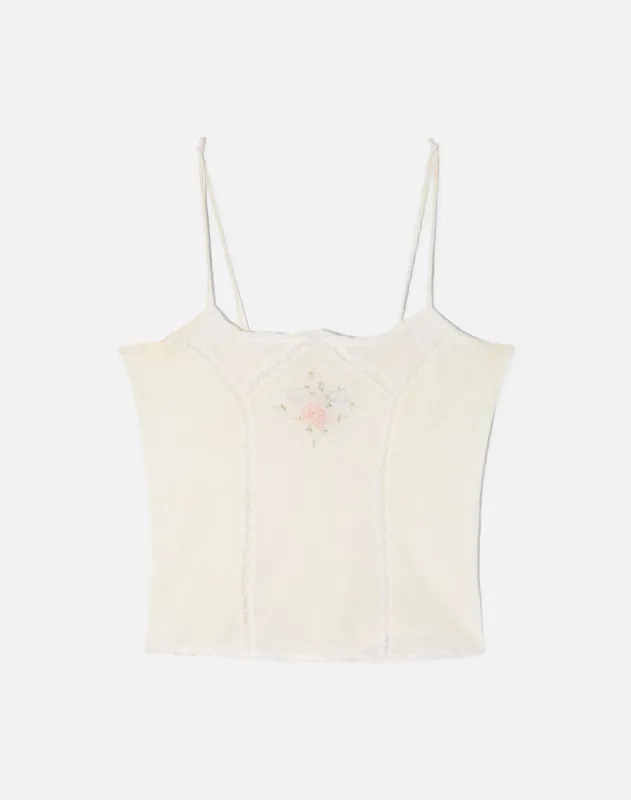 Vintage 70s Embroidered Cotton Top - #1523 made by Re/Done