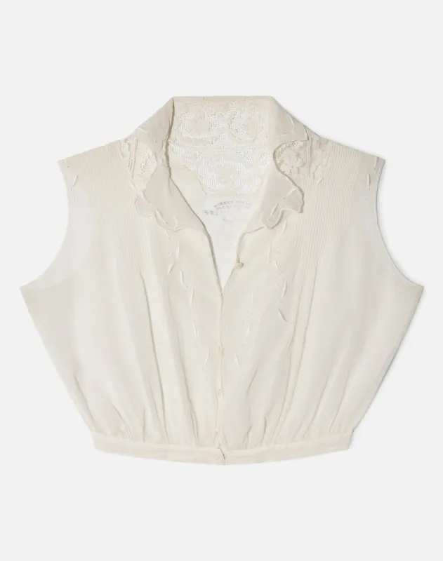 Vintage Edwardian Era Cotton Top - #1524 made by Re/Done