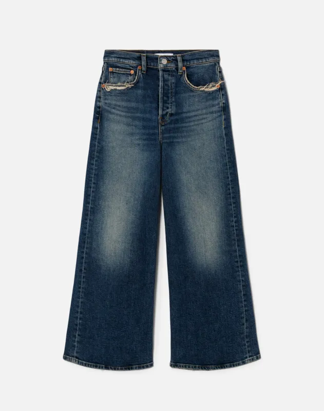 Surplus Comfort Stretch High Rise Wide Leg Crop - Sonoma Indigo made by Re/Done