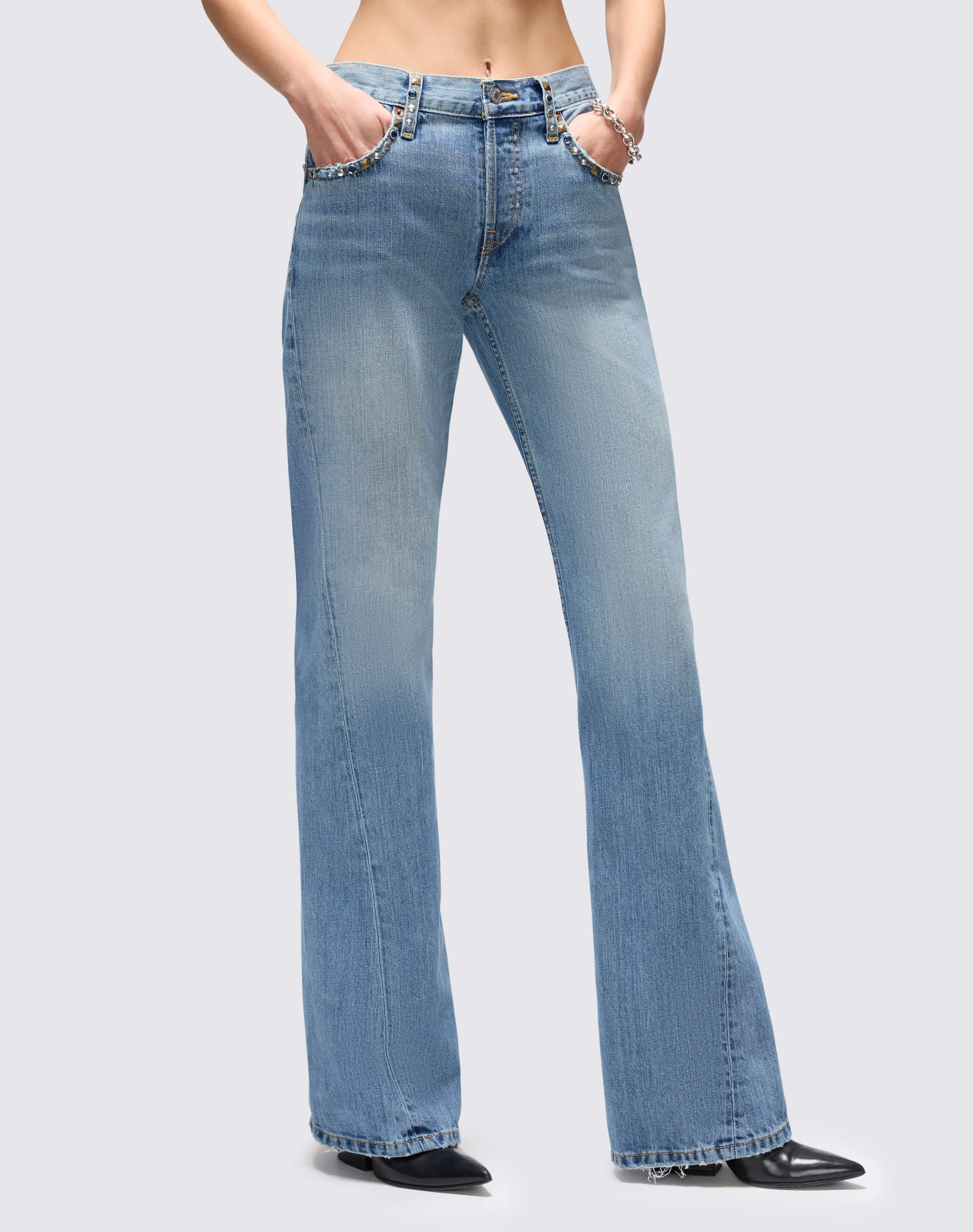 Twisted Mid Rise Bootcut - Thunderstruck sold by Re/Done product image thumbnail 3