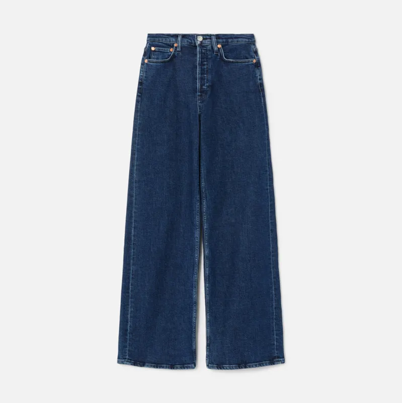 Comfort Stretch 70s Ultra High Rise Wide Leg - Dark Rinse Tonal made by Re/Done