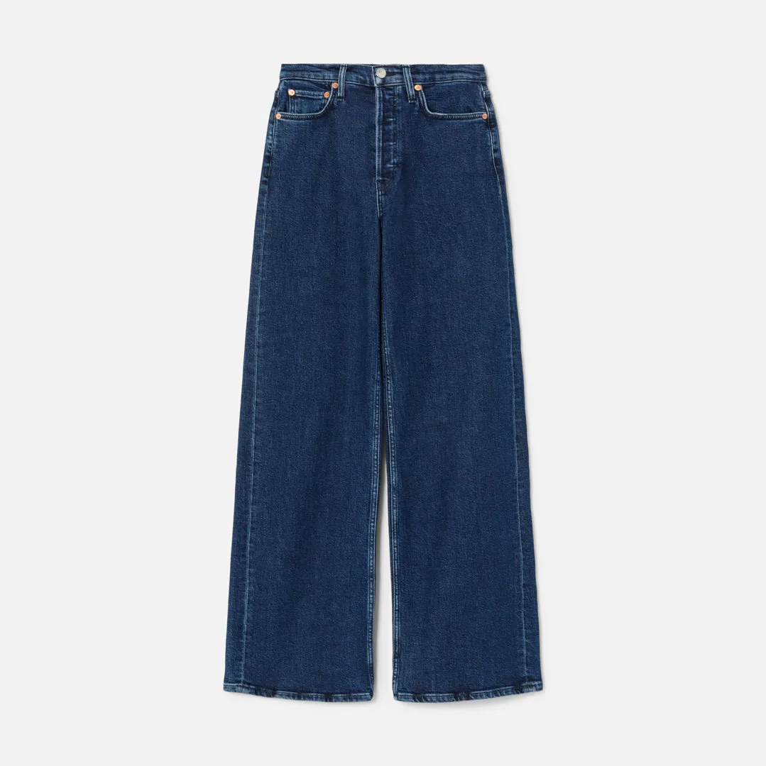 Comfort Stretch 70s Ultra High Rise Wide Leg - Dark Rinse Tonal sold by Re/Done