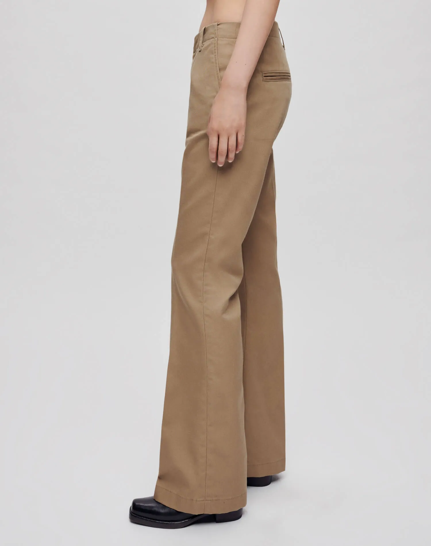 Surplus Mid Rise Wide Leg Trouser - Washed Khaki sold by Re/Done product image thumbnail 5