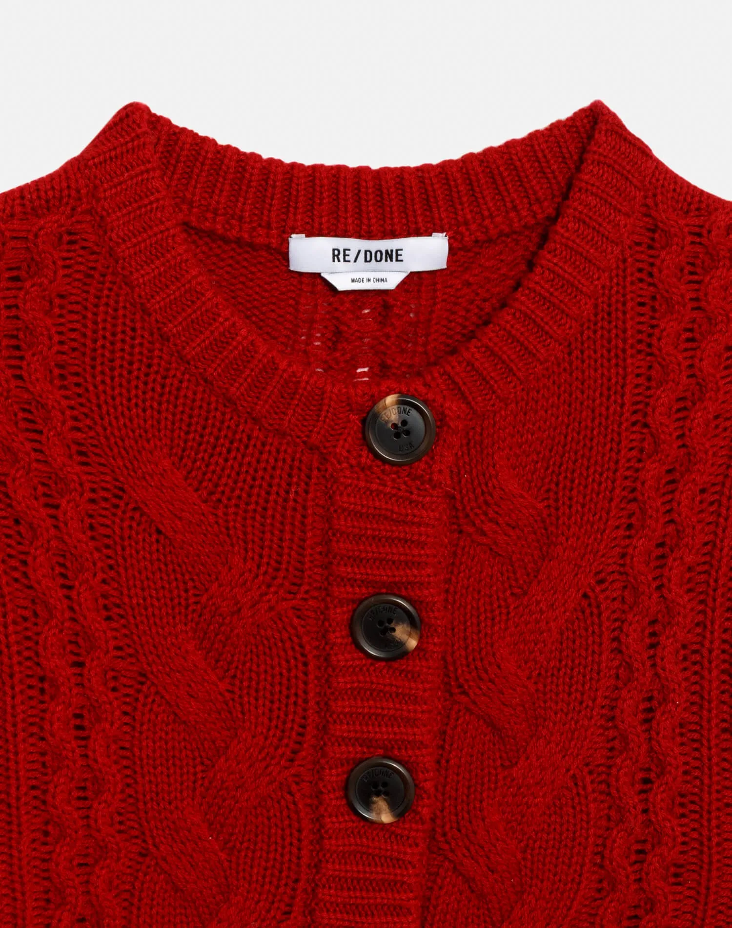 Surplus Cable Cardigan - Rosso sold by Re/Done product image thumbnail 3