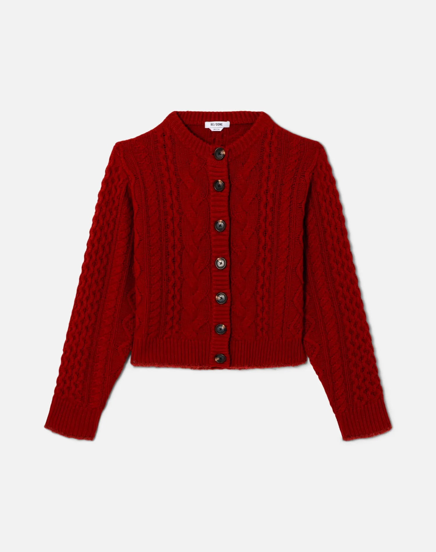 Surplus Cable Cardigan - Rosso sold by Re/Done