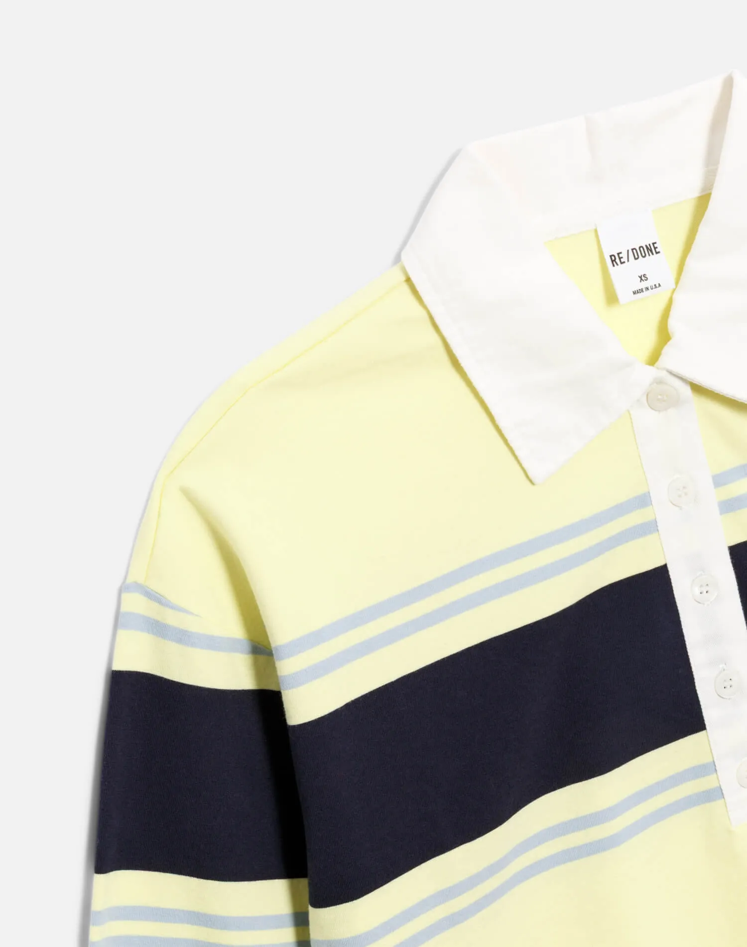 Surplus Cut Off Rugby Polo - Limeade Stripe sold by Re/Done product image thumbnail 3