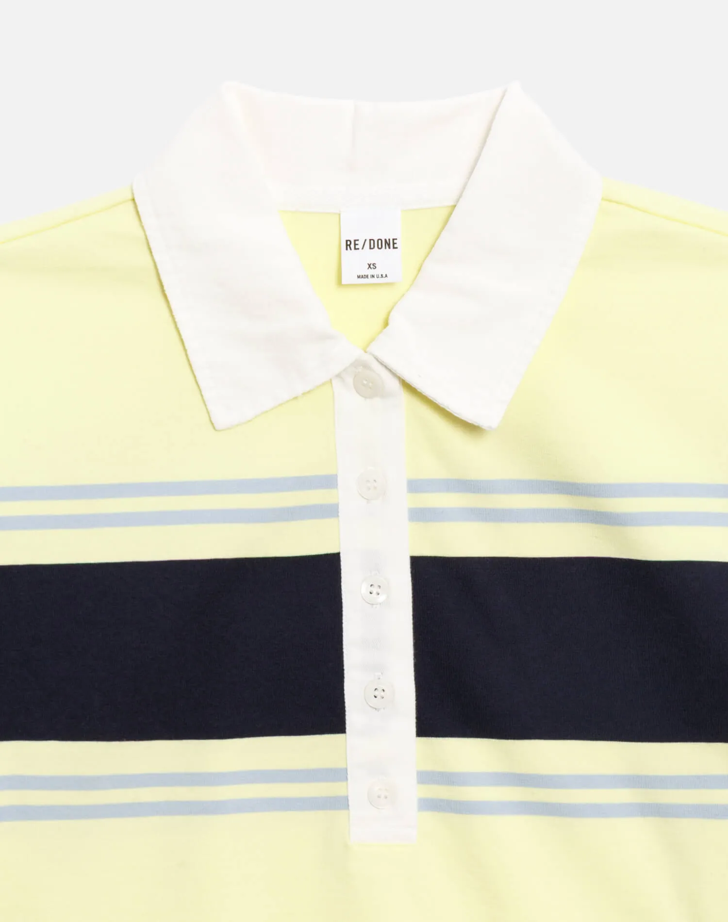 Surplus Cut Off Rugby Polo - Limeade Stripe sold by Re/Done product image thumbnail 5