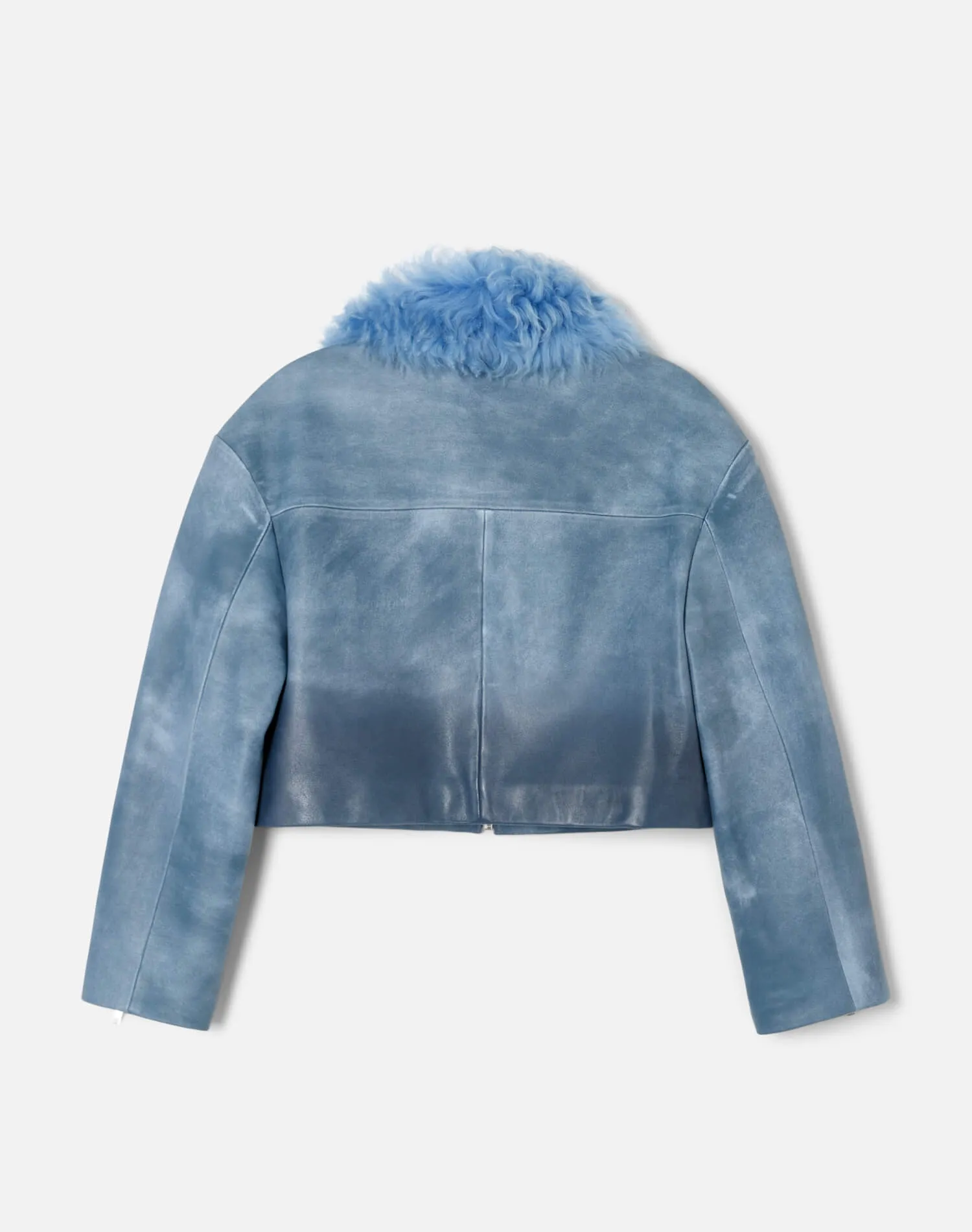 Distressed Aviator Shearling Jacket - Stone Blue sold by Re/Done product image thumbnail 2