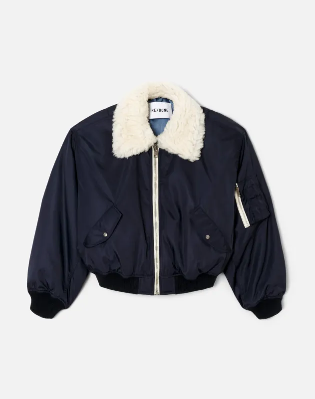 Shrunken Bomber - Navy made by Re/Done