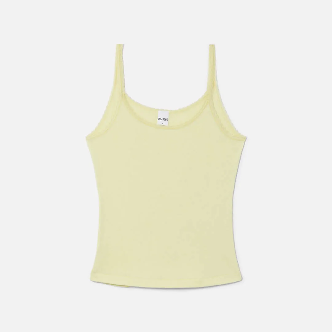 Lace Strap Tank - Lime sold by Re/Done