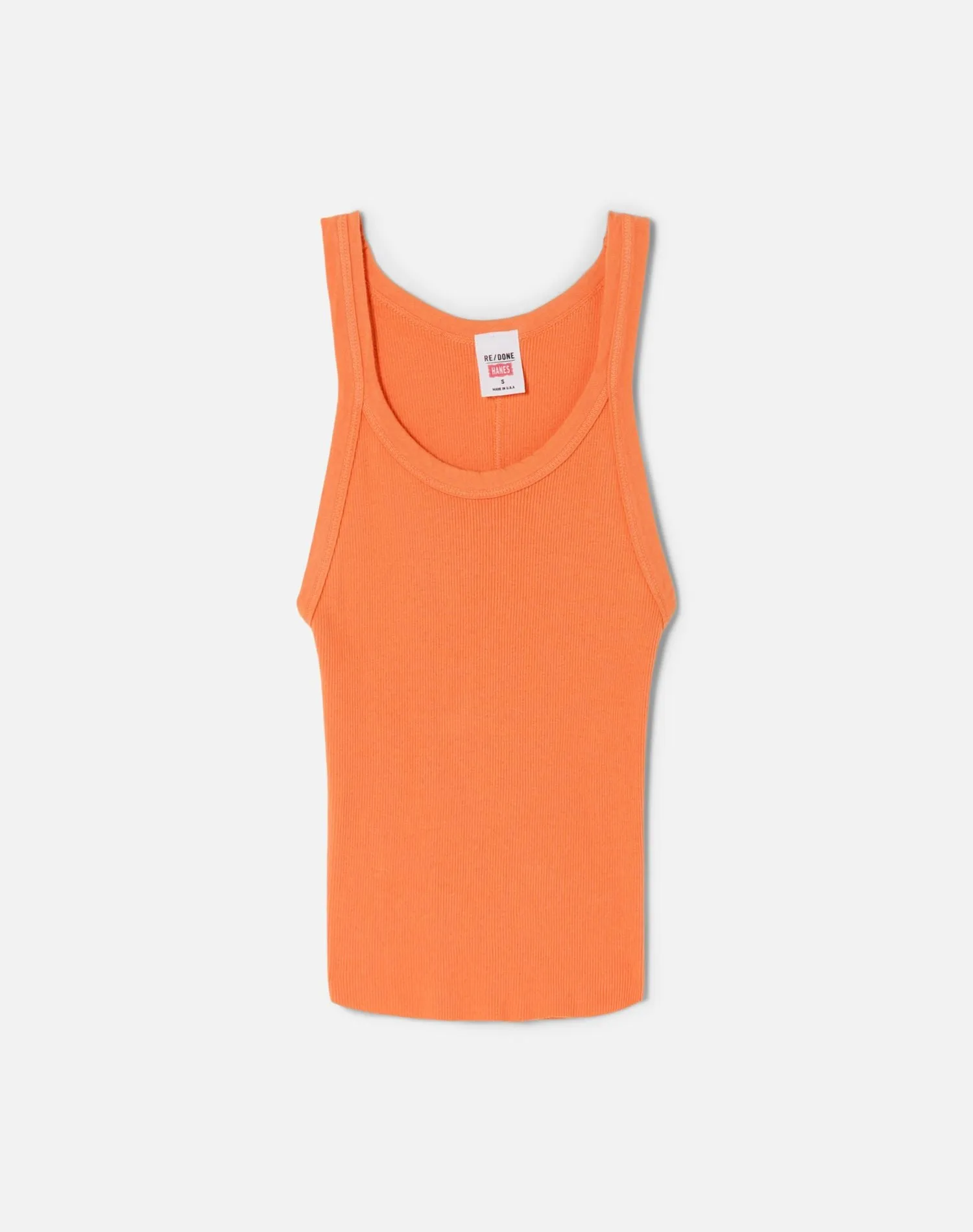 Cropped Ribbed Tank - Cantaloupe sold by Re/Done