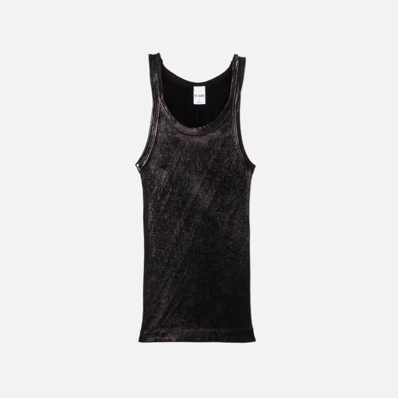 Ribbed Tank - Black Foil made by Re/Done