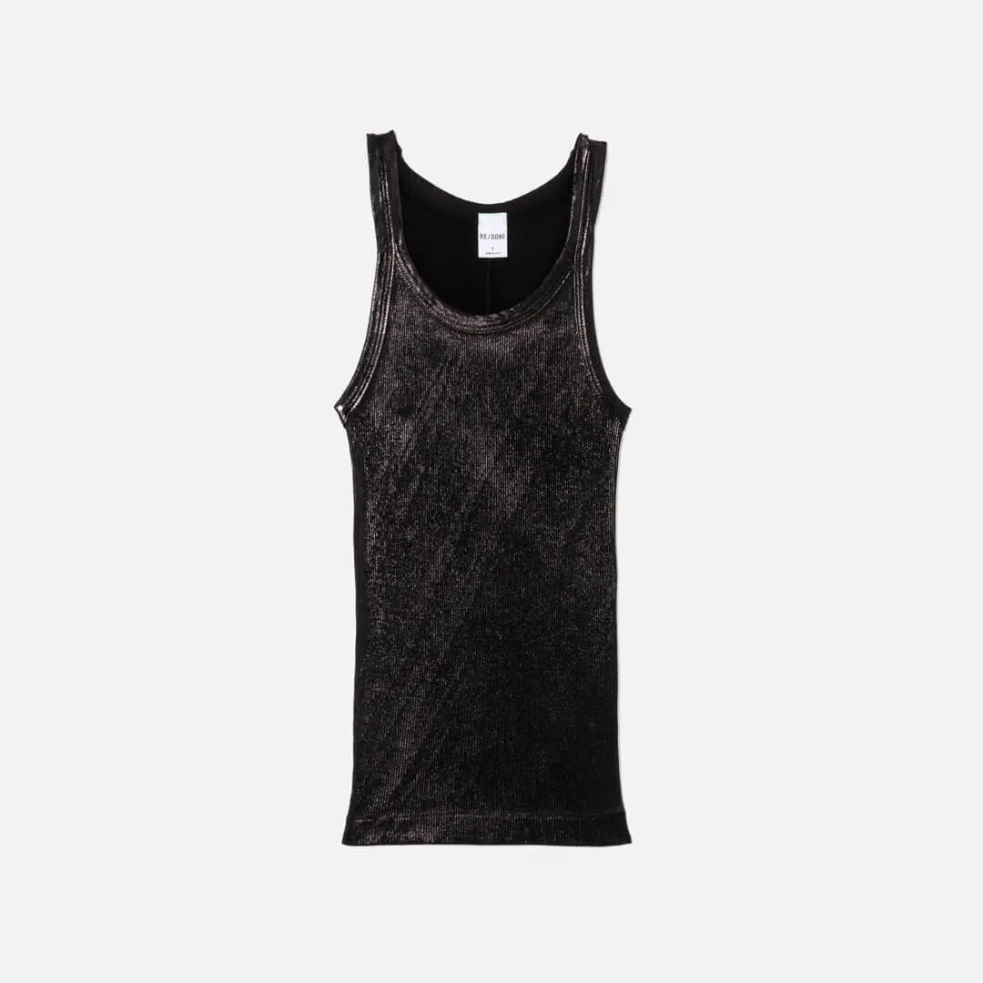 Ribbed Tank - Black Foil sold by Re/Done