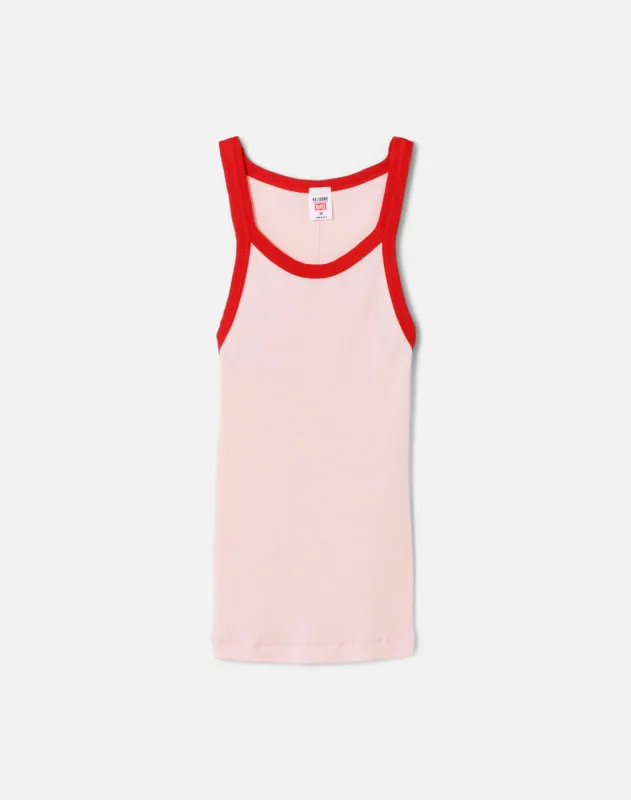 Ribbed Tank - Dahlia with Ruby made by Re/Done