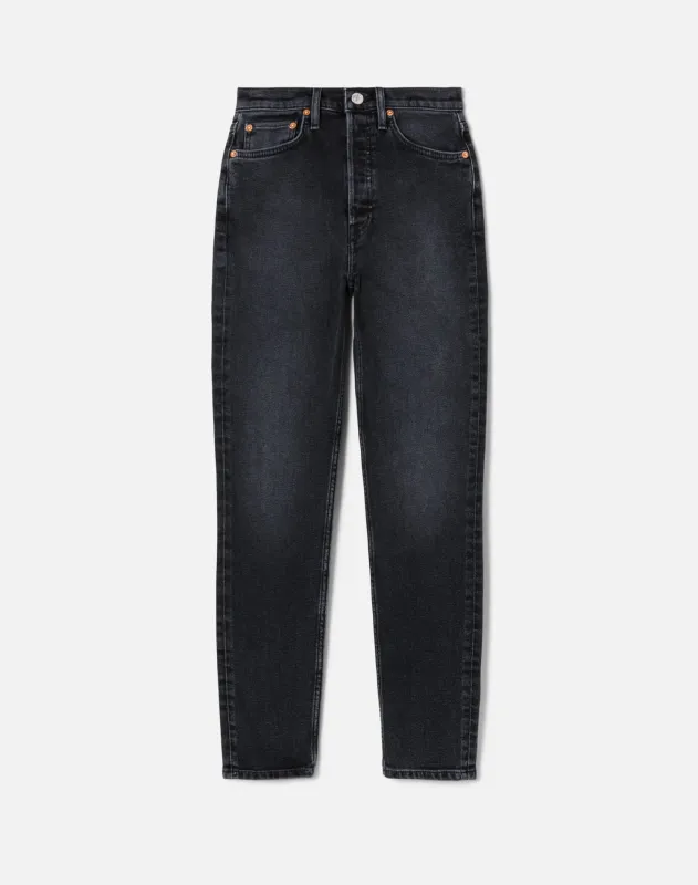Comfort Stretch High Rise Ankle Crop - Washed Noir made by Re/Done