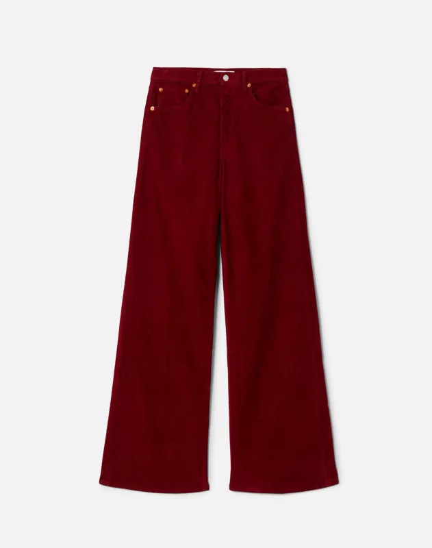 High Rise Wide Leg - Beet Cord made by Re/Done