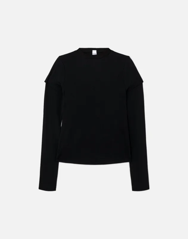 Slim Layer Long Sleeve - Black made by Re/Done