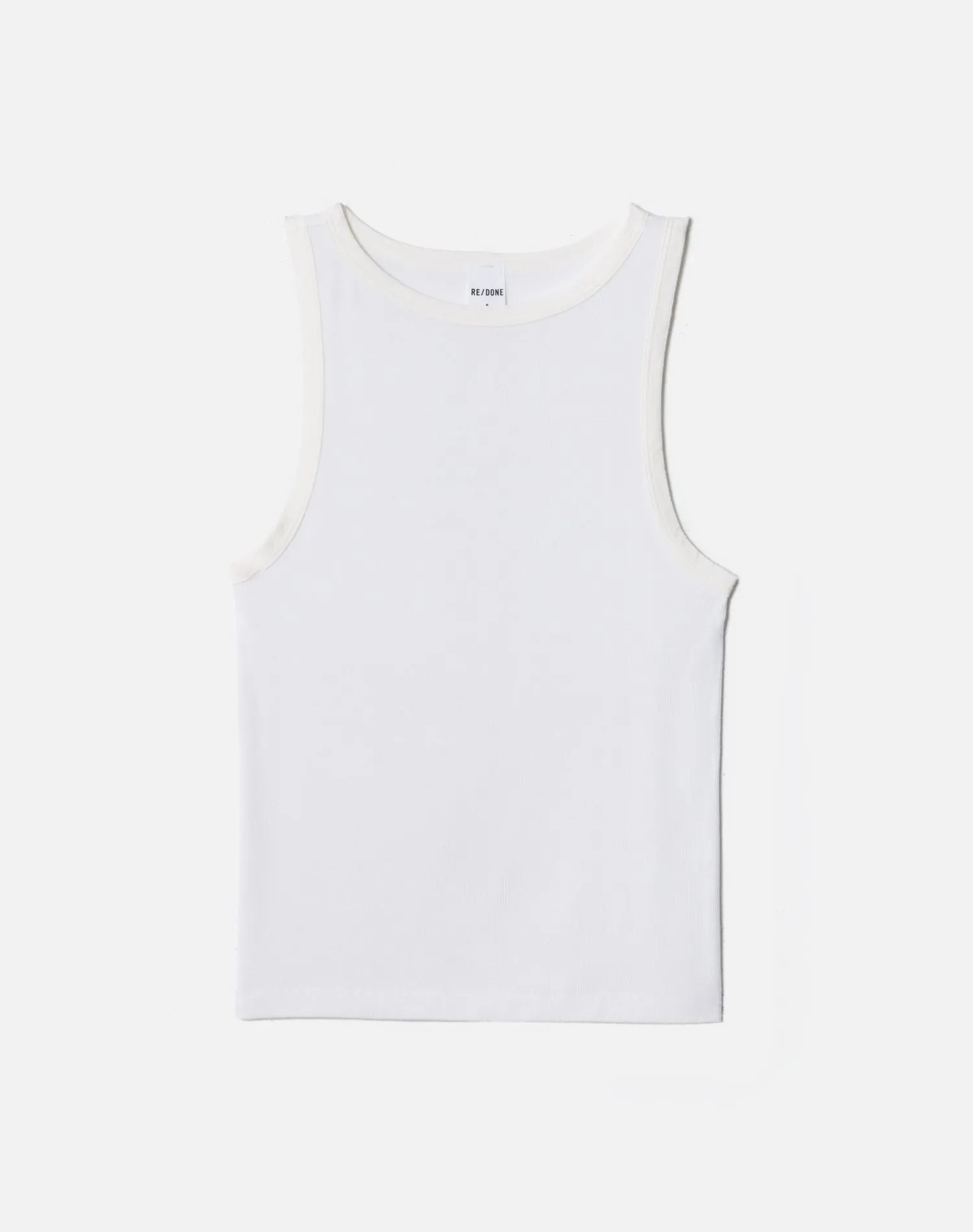Ribbed High Neck Tank - Off White sold by Re/Done