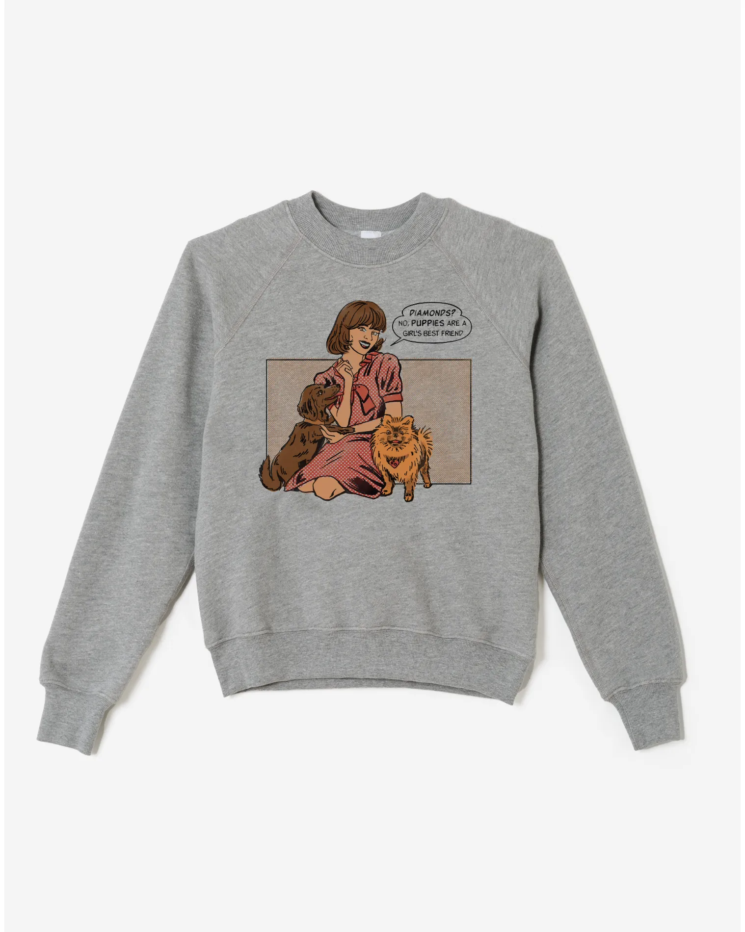 Classic Crewneck Puppies - Heather Grey sold by Re/Done