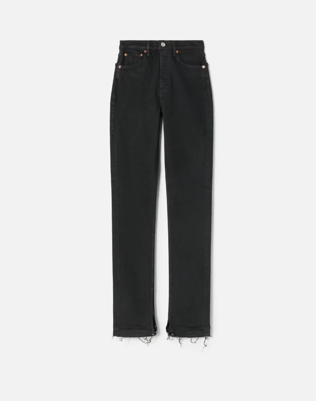 70s High Rise Skinny Boot - Black made by Re/Done