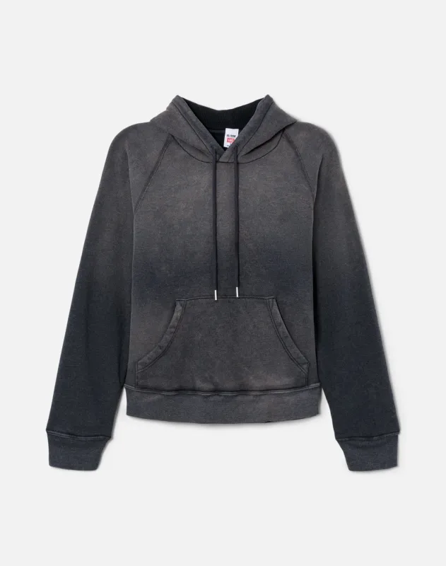 Thermal Lined Raglan Hoodie - Faded Black made by Re/Done