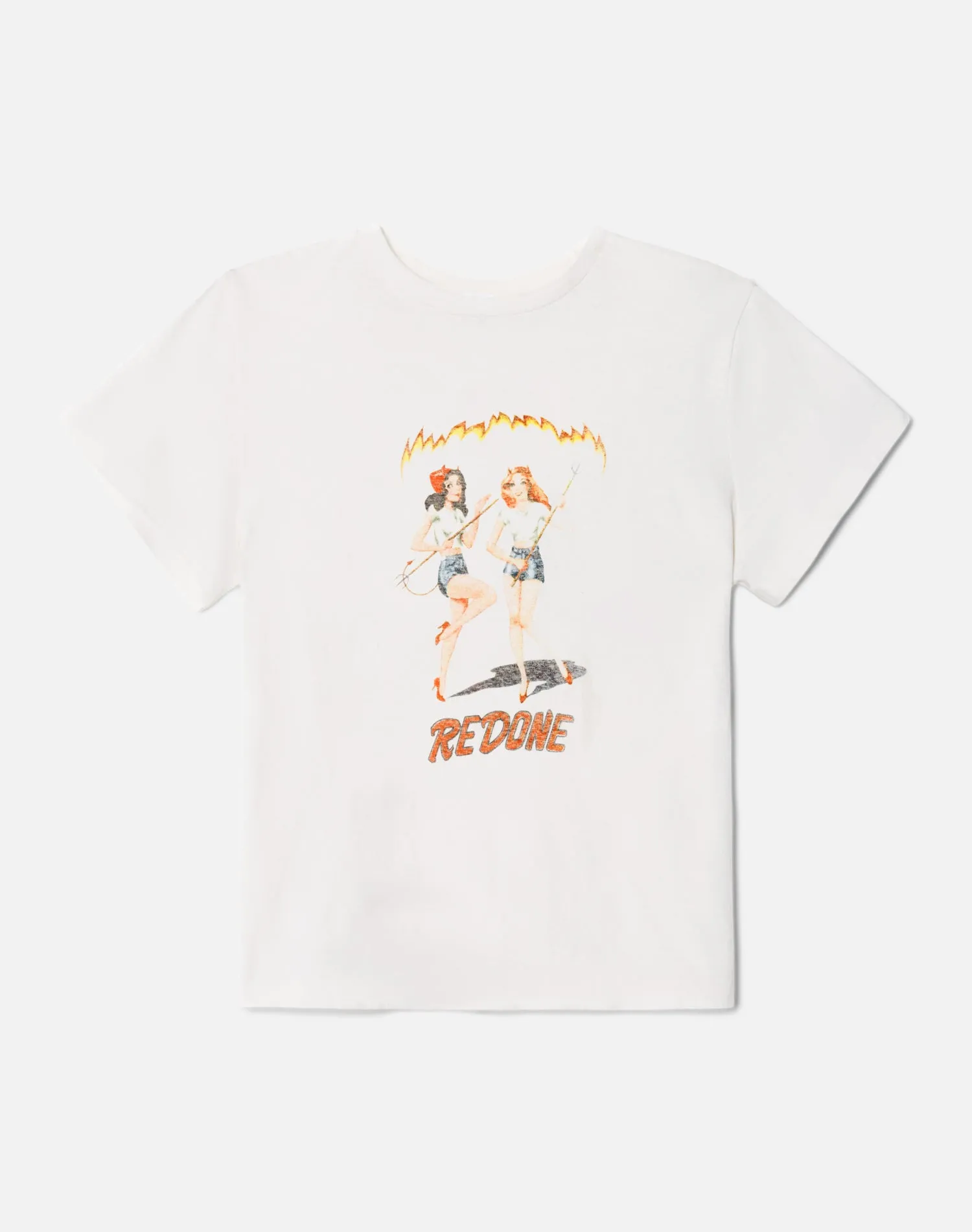 Classic Tee Devil Girls - Vintage White sold by Re/Done