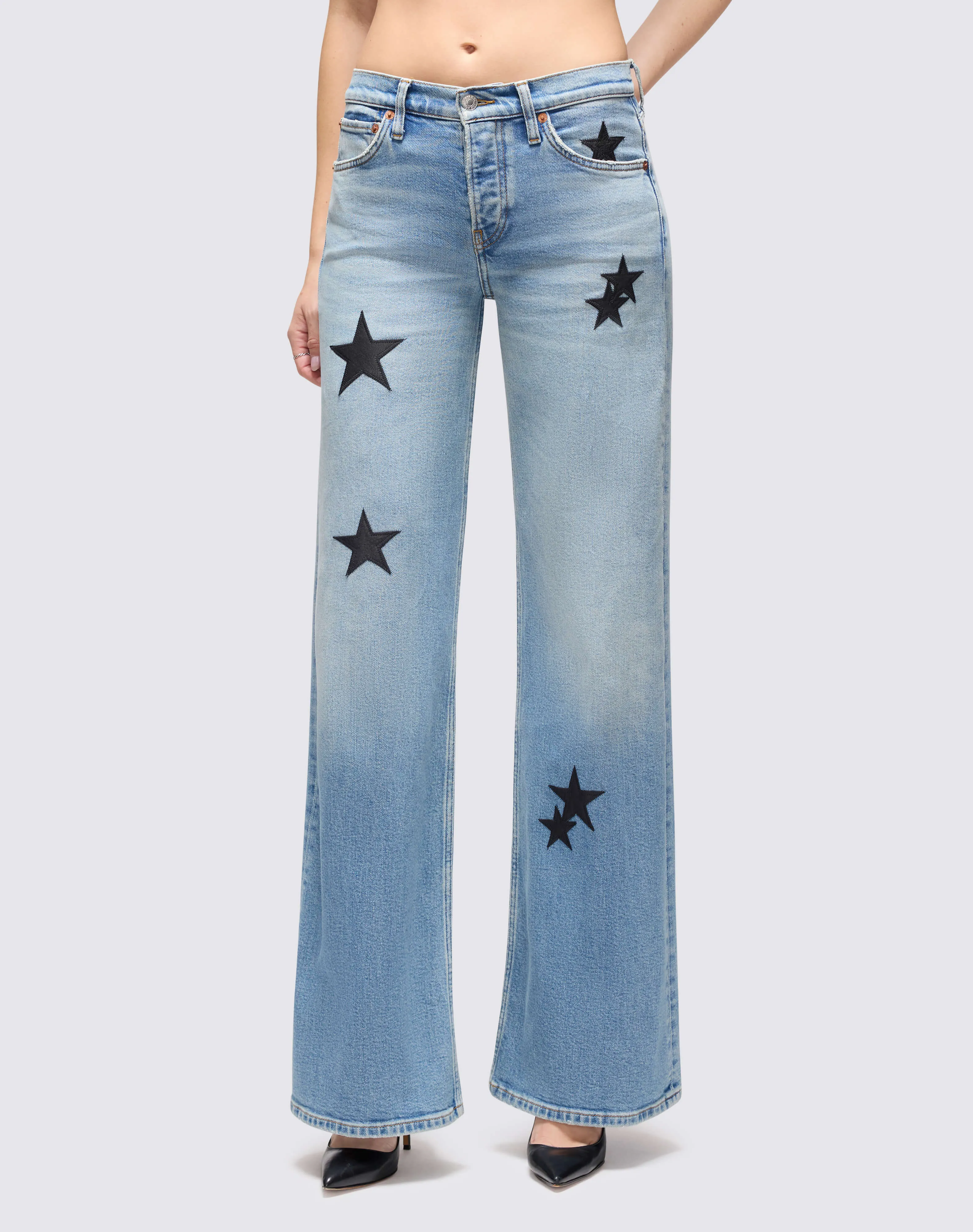 Mid Rise Wide Leg - Opal Indigo Star Size: 26 sold by Re/Done product image thumbnail 3