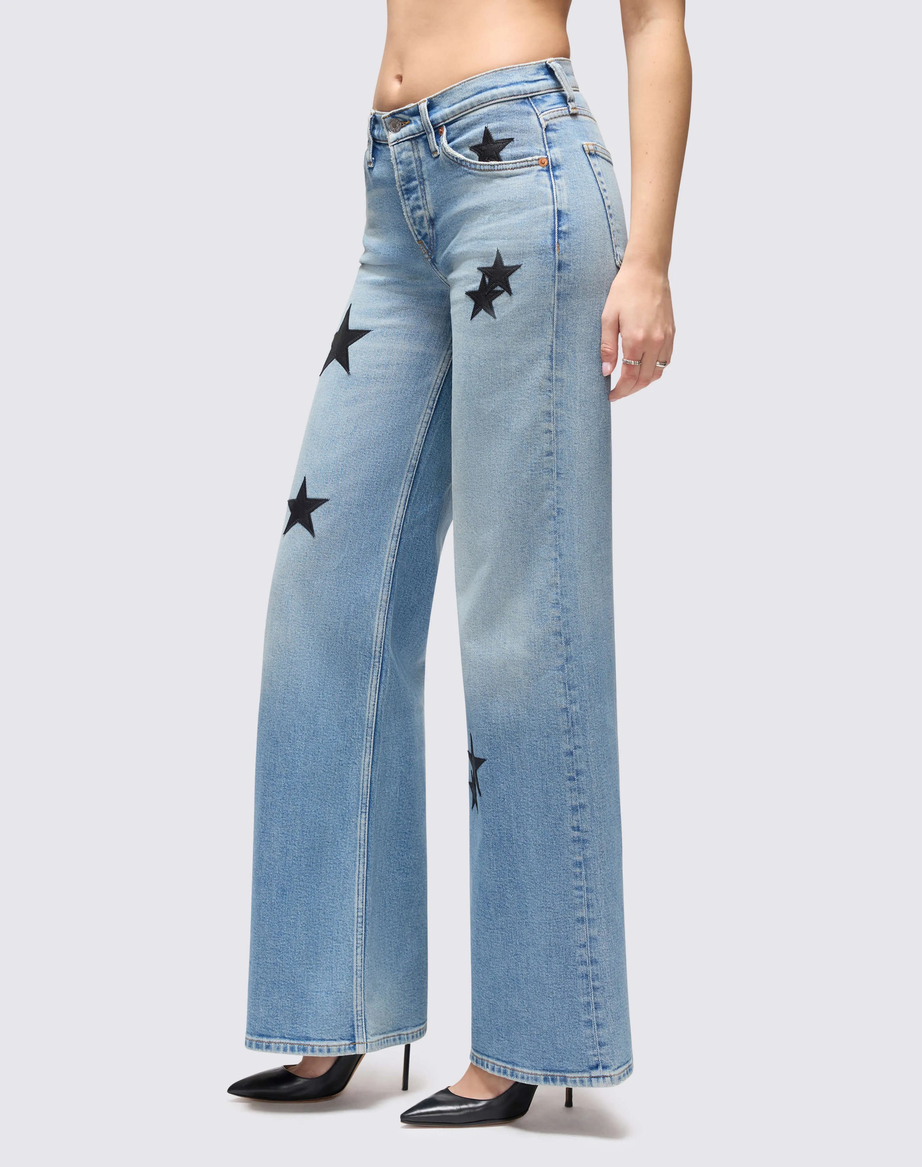 Mid Rise Wide Leg - Opal Indigo Star Size: 26 sold by Re/Done product image thumbnail 4