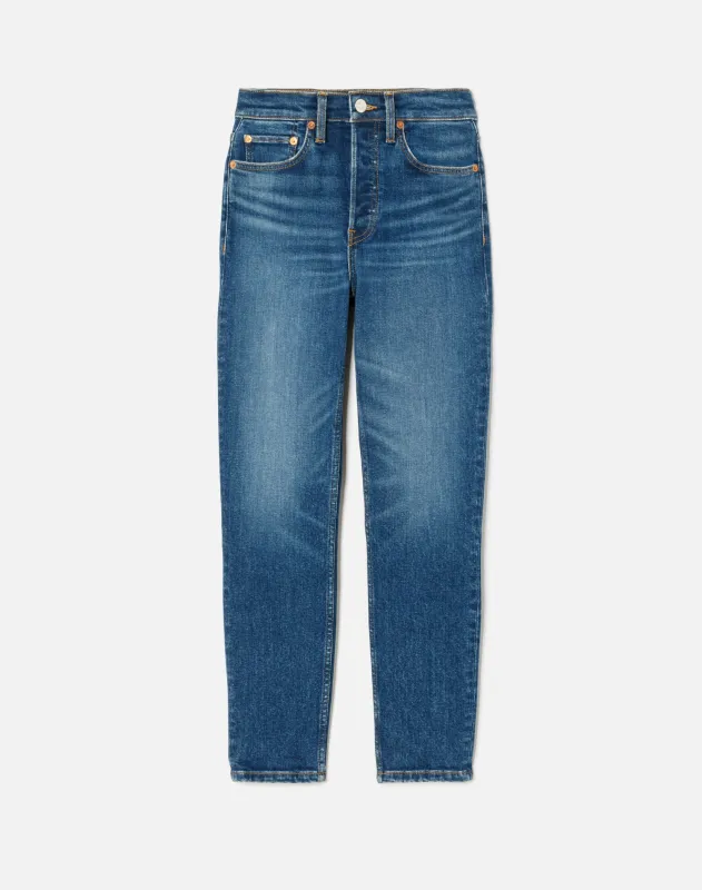Comfort Stretch High Rise Ankle Crop - Royal Fade made by Re/Done