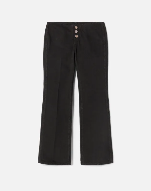 Button Front Crop Boot - Black made by Re/Done