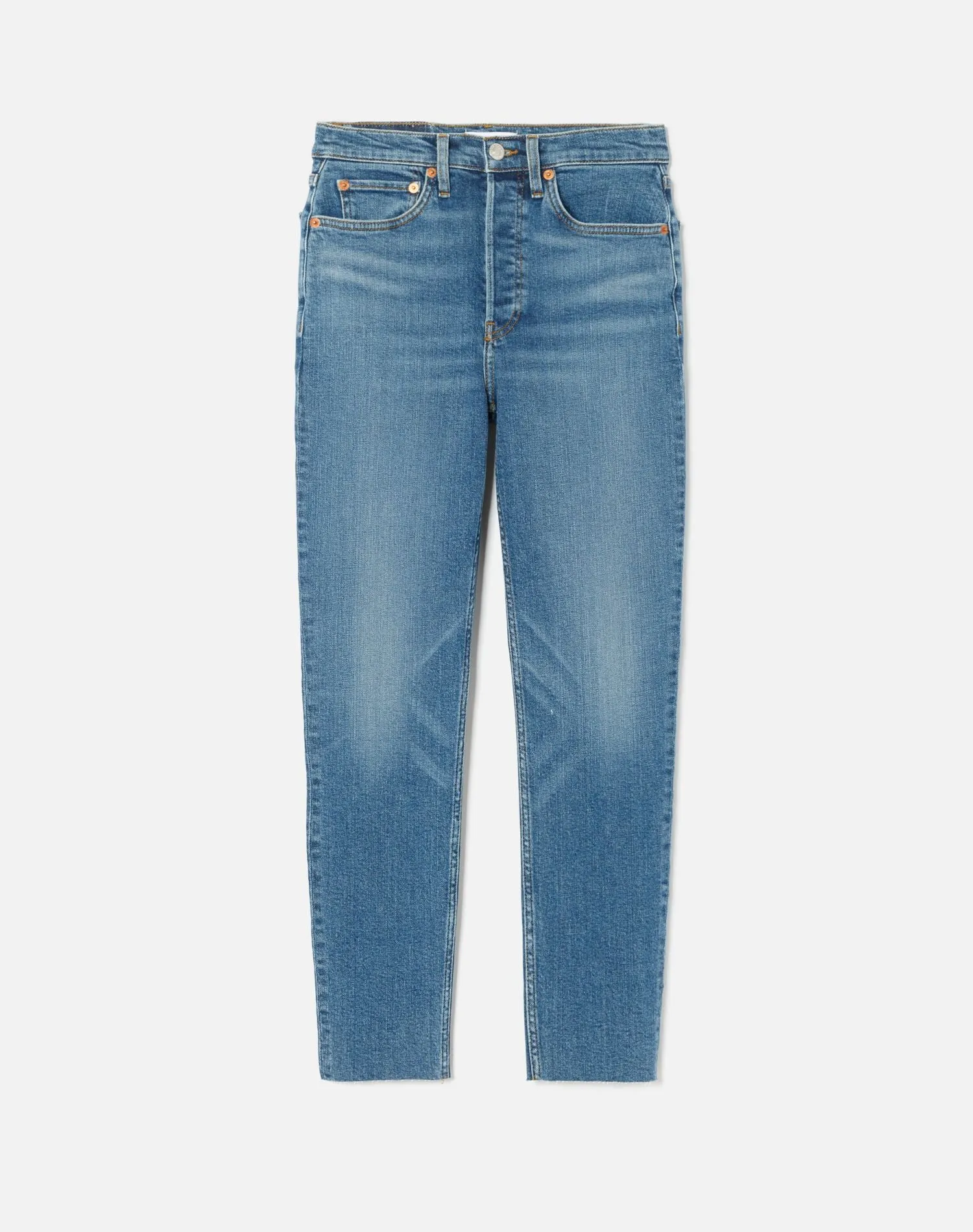 Comfort Stretch High Rise Ankle Crop - French Blue sold by Re/Done