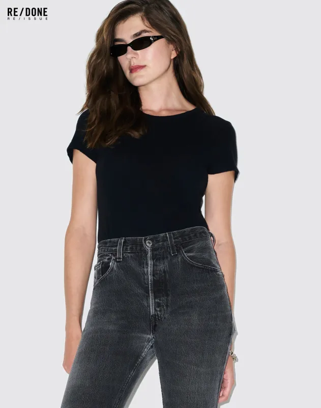 60s Slim Tee Bodysuit - Black made by Hanes
