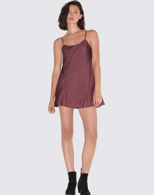 Gigi Slip Dress - Mulberry Tie Print made by Re/Done