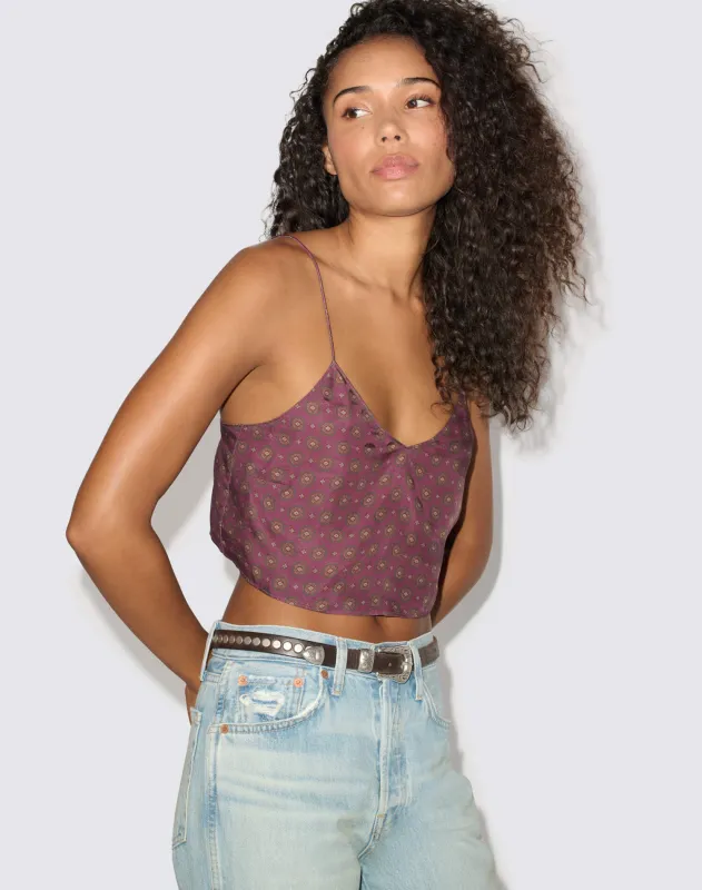 Blair Cami - Mulberry Tie Print made by Re/Done