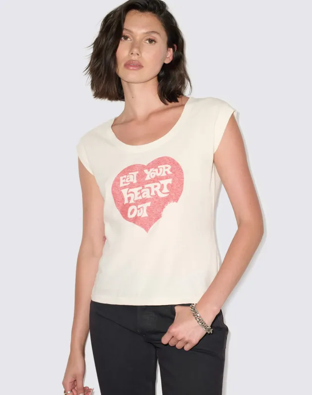 Freddie Tee Eat Your Heart - Vintage White made by Re/Done