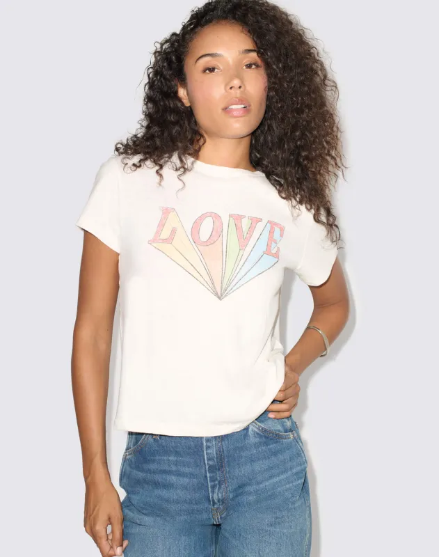 Classic Tee Love Rainbow - Vintage White made by Re/Done