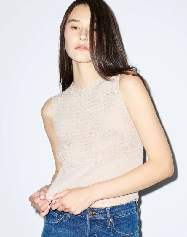 Ambyr Mock Neck - Pebble made by Re/Done