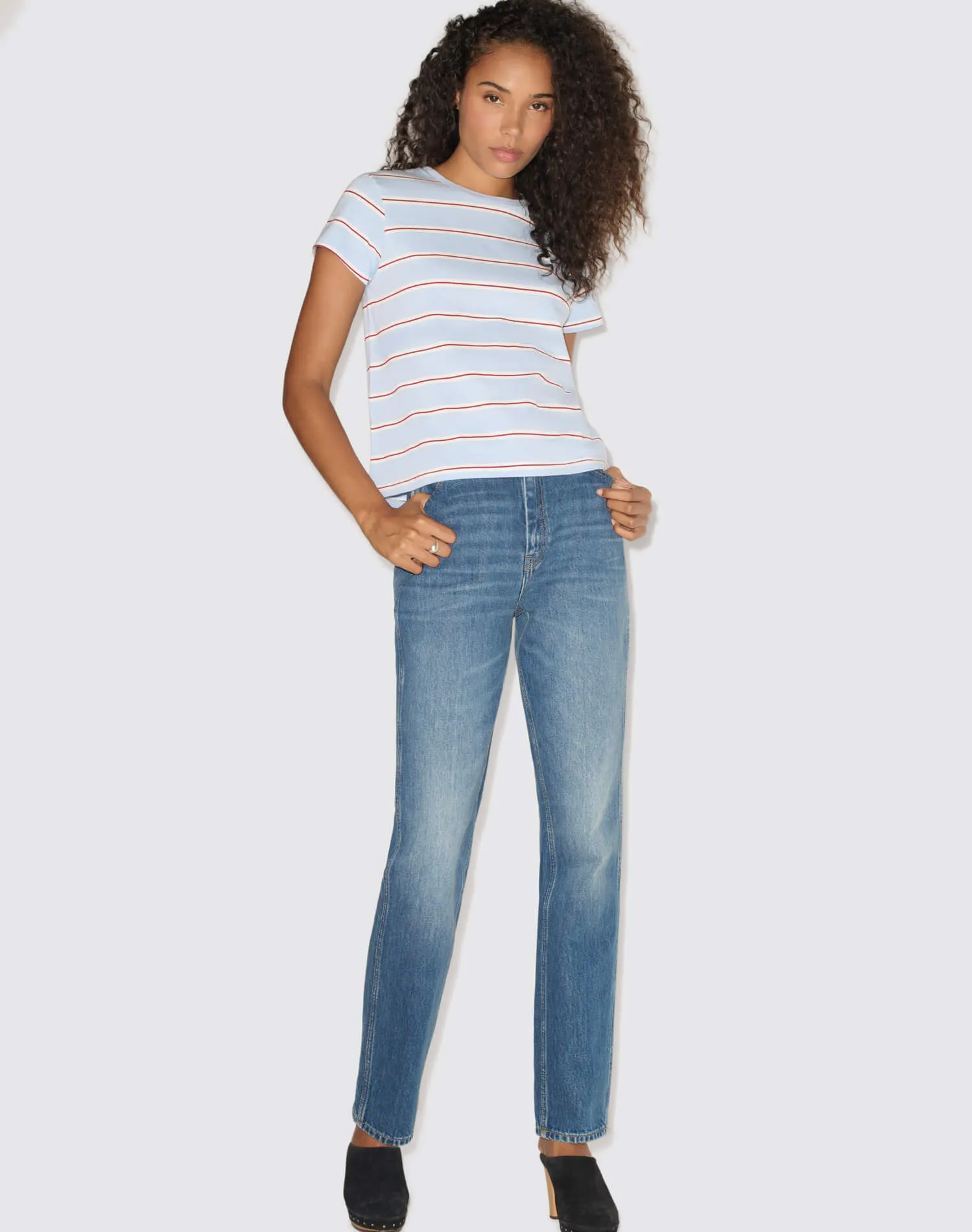 Classic Tee - Blue Stripe sold by Re/Done product image thumbnail 3