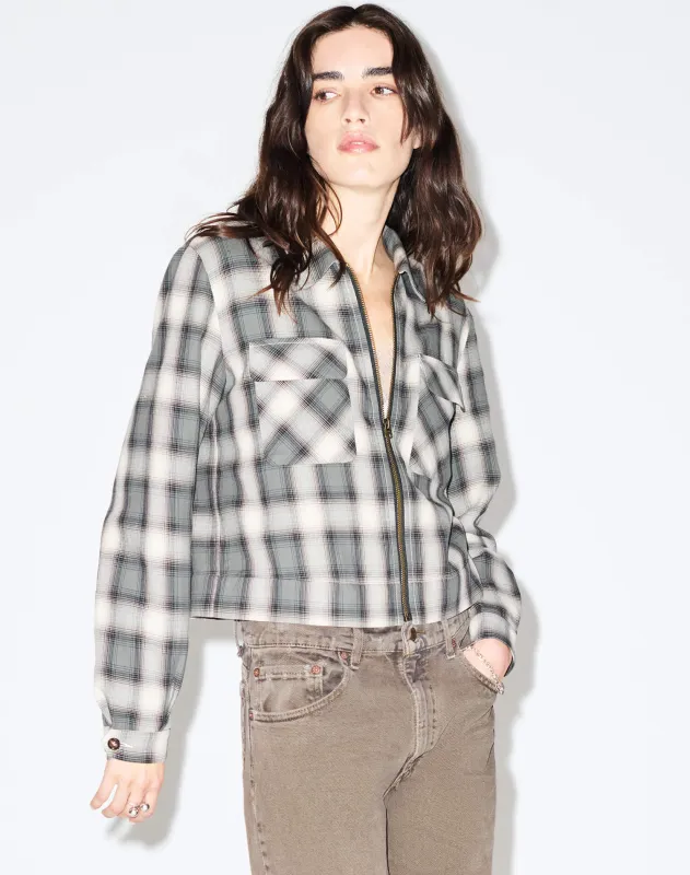 Viv Jacket - Dark Sage Plaid made by Re/Done