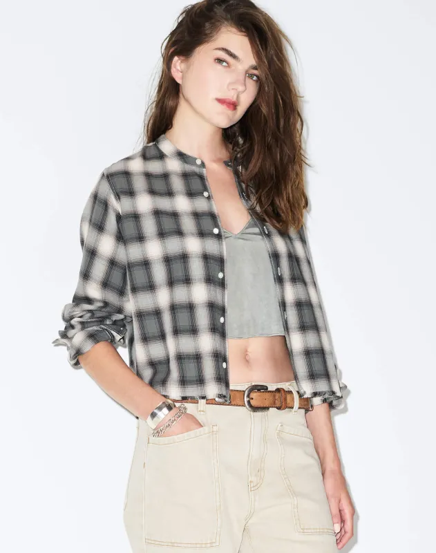 Bianca Shirt - Dark Sage Plaid made by Re/Done