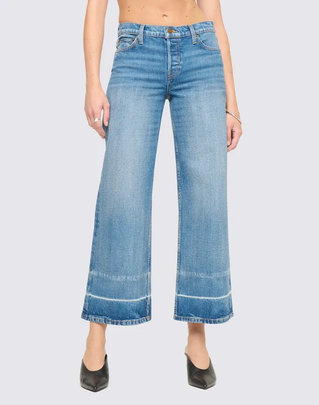 Comfort Stretch Mid Rise Wide Leg Crop - Vinyl Fade made by Re/Done