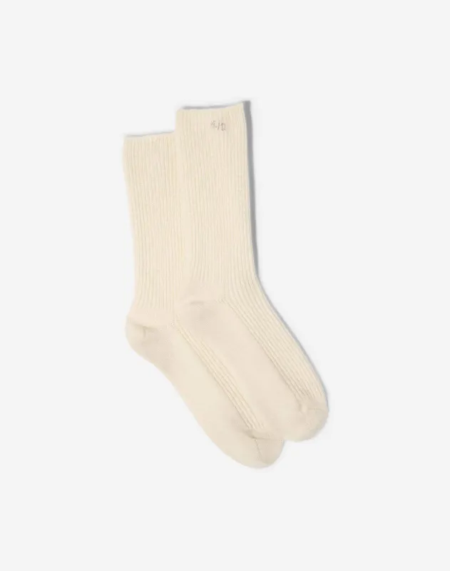 The Classic Cashmere Sock - Vintage White made by Re/Done