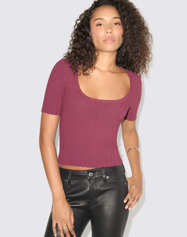 Ivy Scoop Tee - Mulberry made by Re/Done
