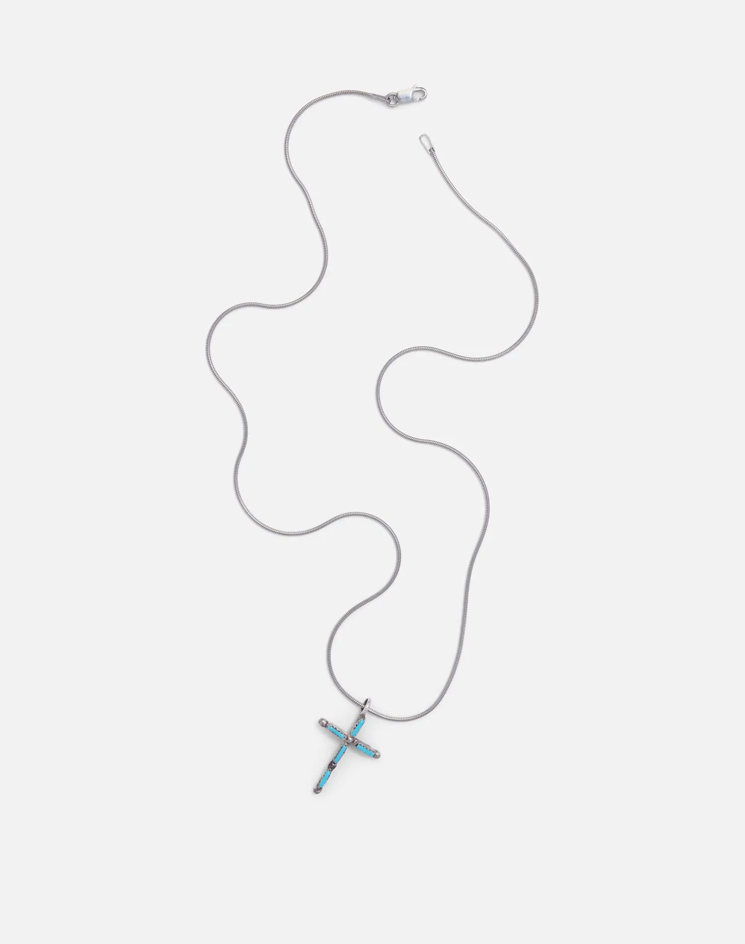 Vintage 50s Zuni Sterling + Turquoise Cross Necklace -#1735 sold by Re/Done product image thumbnail 3