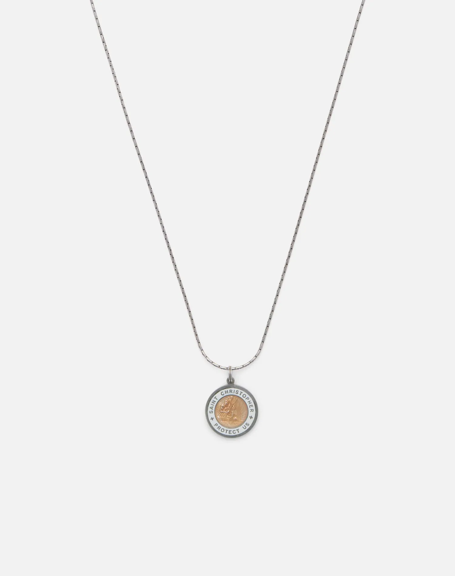 Vintage Sterling Enamel St Christopher Necklace - #1679 sold by Re/Done