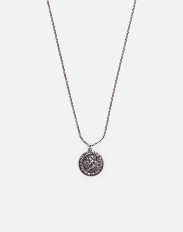 Vintage Sterling St Christopher Necklace - #1678 made by Re/Done