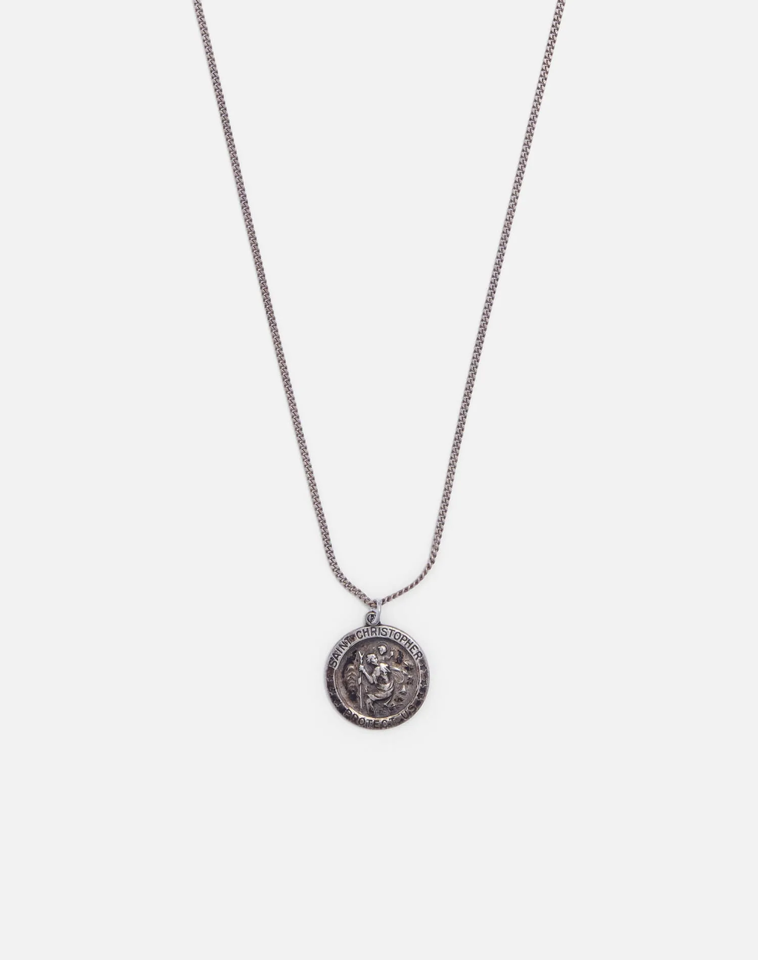 Vintage Sterling St Christopher Necklace - #1678 sold by Re/Done