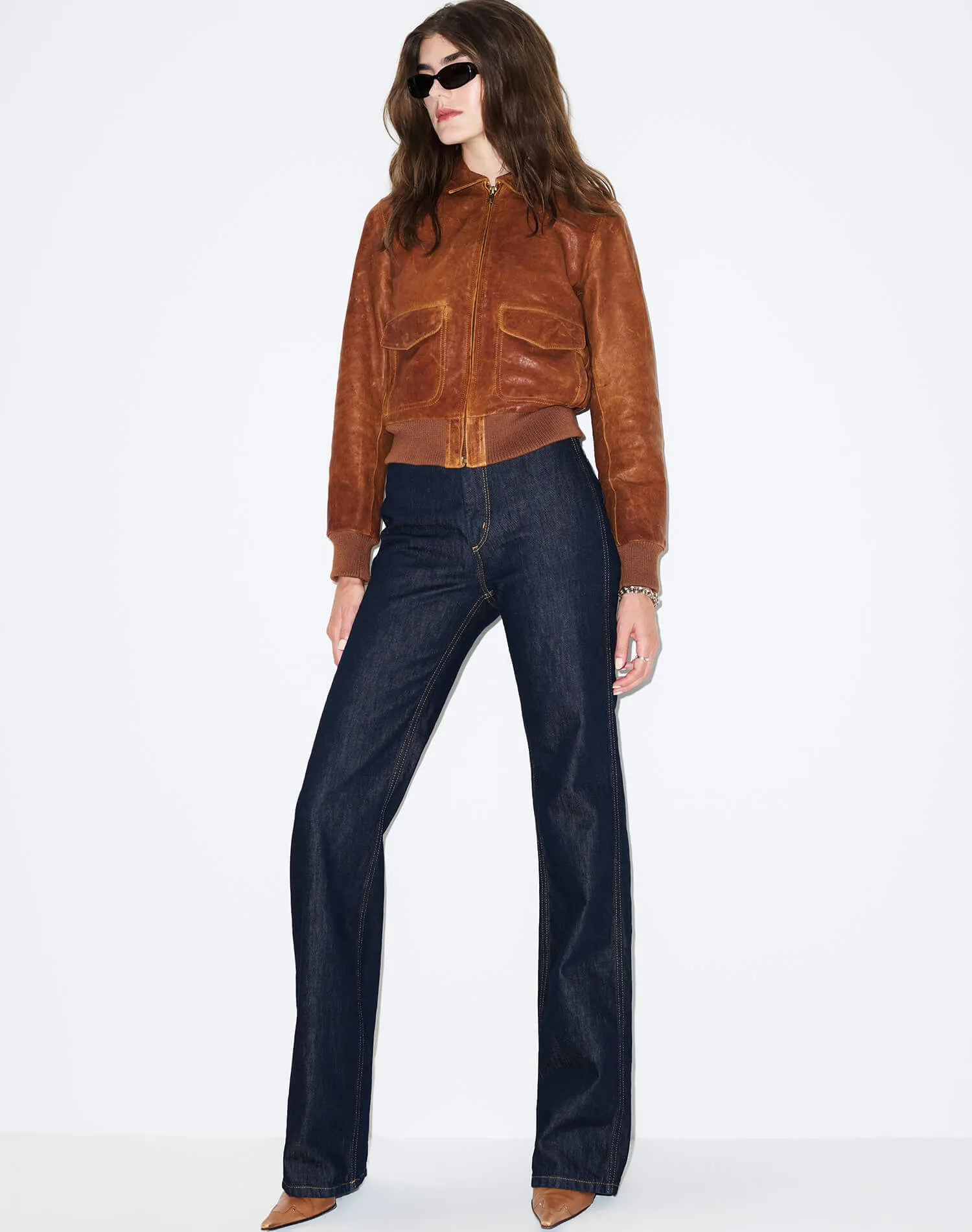Quinn Jacket - Cognac sold by Re/Done product image thumbnail 2